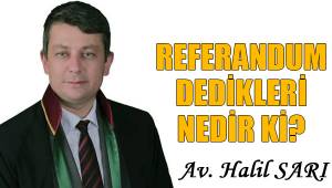 REFERANDUM DEDİKLERİ NEDİR Kİ?