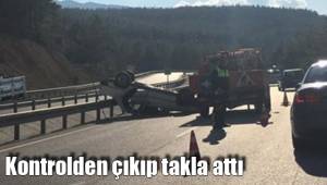 Kontrolden çıkıp takla attı