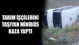 TARIM İŞÇİLERİNİ TAŞIYAN MİNİBÜS KAZA YAPTI