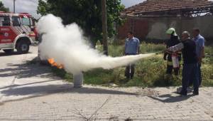 Yangına müdahale eğitimi verildi