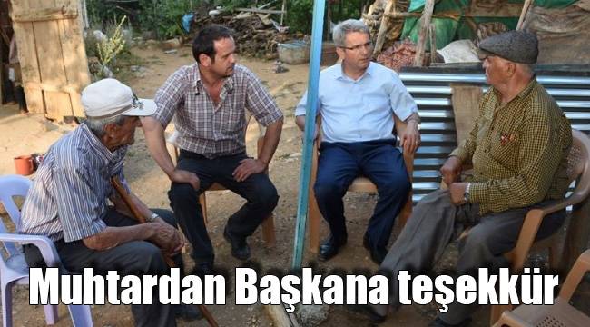 Muhtardan Başkana teşekkür