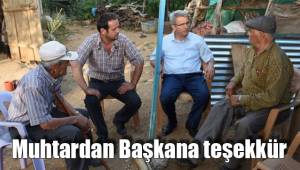 Muhtardan Başkana teşekkür