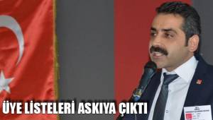 ÜYE LİSTELERİ ASKIYA ÇIKTI