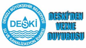BÜYÜKŞEHİR DESKİ'DEN VEZNE DUYURUSU