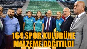 164 SPOR KULÜBÜNE MALZEME DAĞITILDI