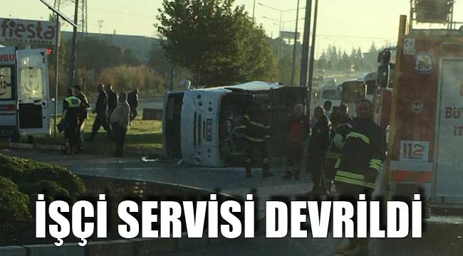 İŞÇİ SERVİSİ DEVRİLDİ