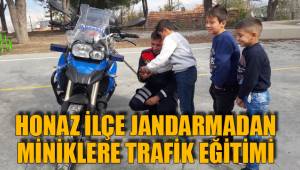 HONAZ İLÇE JANDARMADAN MİNİKLERE TRAFİK EĞİTİMİ