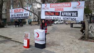 KIZILAY AFRİN İÇİN BAĞIŞ NOKTASI AÇTI