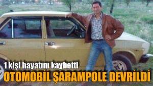 OTOMOBİL ŞARAMPOLE DEVRİLDİ