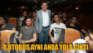 8 OTOBÜS AYNI ANDA YOLA ÇIKTI