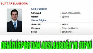 DENİZLİSPOR’DAN ARSLANBOĞA’YA TEPKİ