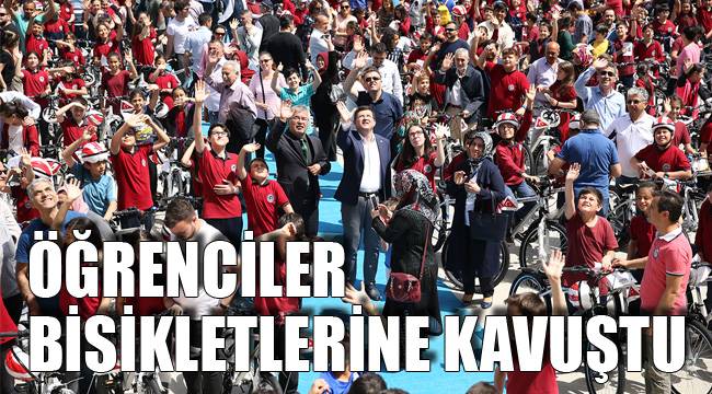 ÖĞRENCİLER BİSİKLETLERİNE KAVUŞTU
