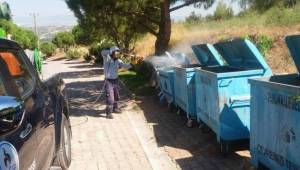 PAMUKKALE’DE İLAÇLAMA GECE GÜNDÜZ DEVAM EDİYOR