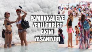 PAMUKKALE'YE YERLİ TURİST AKINI YAŞANIYOR