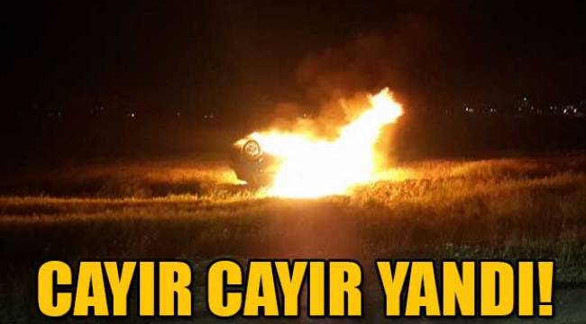 TAKLA ATAN ARAÇ ALEV ALDI