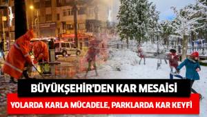 BÜYÜKŞEHİR'DEN KAR MESAİSİ