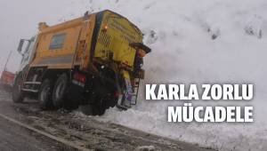 Çameli’de kar küreme aracı şarampole kaydı