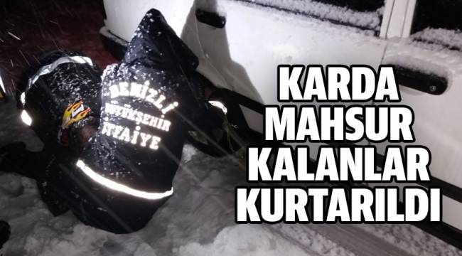 Karda mahsur kalan 19 kişiyi itfaiye kurtardı