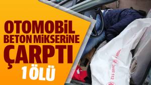 Otomobil beton mikserine çarptı: 1 ölü