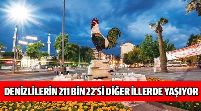Denizlilerin 211 bin 22’si diğer illerde yaşıyor