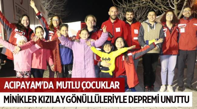 MİNİKLER KIZILAY GÖNÜLLÜLERİYLE DEPREMİ UNUTTU