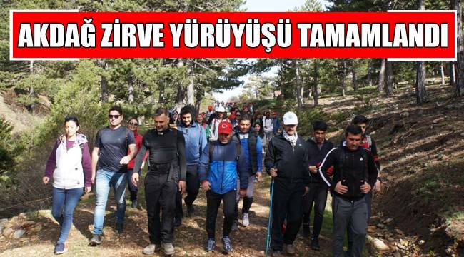 Akdağ zirve yürüyüşü tamamlandı