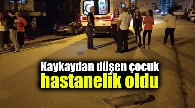Kaykaydan düşen çocuk hastanelik oldu
