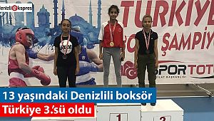 13 yaşındaki Denizlili boksör Türkiye 3.’sü oldu