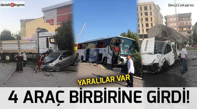 4 Araç birbirine girdi!