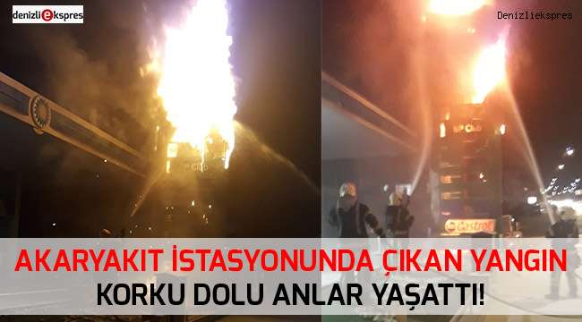 Akaryakıt istasyonundaki yangın korkuttu