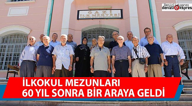 İLKOKUL MEZUNLARI 60 YIL SONRA BİR ARAYA GELDİ
