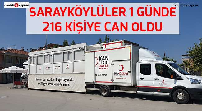 Sarayköylüler 1 günde 216 kişiye can oldu