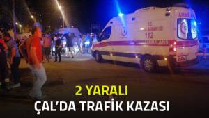 Çal'da kaza; 2 yaralı