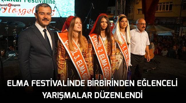 Elma Festivalinde birbirinden eğlenceli yarışmalar düzenlendi