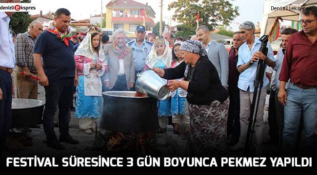 FESTİVAL SÜRESİNCE 3 GÜN BOYUNCA PEKMEZ YAPILDI