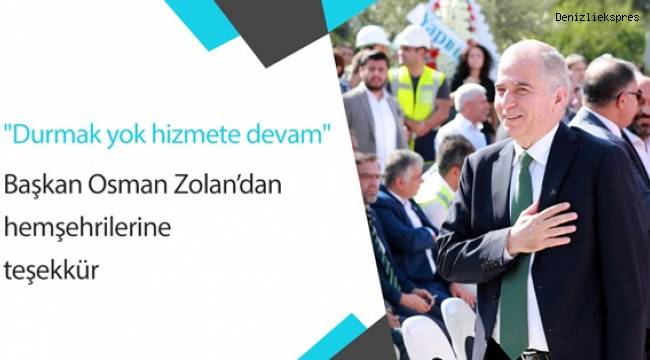 Başkan Osman Zolan’dan hemşehrilerine teşekkür