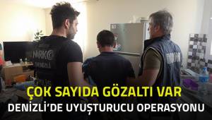 Denizli’de şafak vakti 12 adrese uyuşturucu baskını