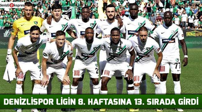 Denizlispor ligin 8. haftasına 13. sırada girdi