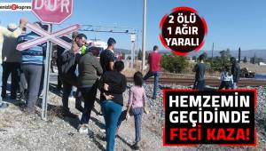 Hemzemin geçidinde feci kaza; 2 ölü, 1 yaralı