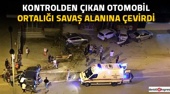 Kontrolden çıkan otomobil ortalığı savaş alanına çevirdi