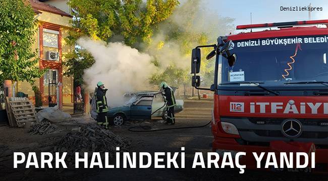 Park halindeki araç yandı