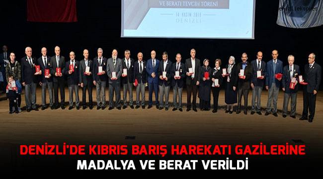 Denizli'de Kıbrıs Barış Harekatı gazilerine madalya ve berat verildi
