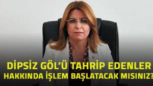 Dipsiz Göl'ü tahrip edenler hakkında işlem başlatacak mısınız?