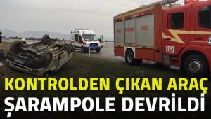 Kontrolden çıkan araç şarampole yuvarlandı. 1 Yaaralı