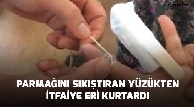 Parmağını sıkıştıran yüzükten itfaiye eri kurtardı