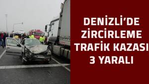 Sarayköy'de meydana zincirleme kazada 3 kişi yaralandı