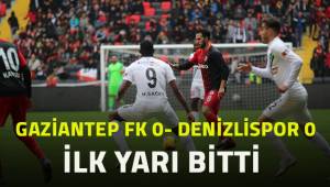 Gaziantep FK: 0 - Denizlispor: 0 İlk yarı maç sonucu