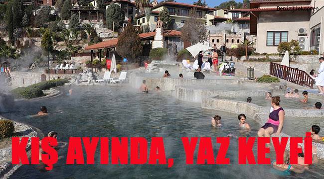 Açık termal havuzlar kışı yaz havasına dönüştürüyor