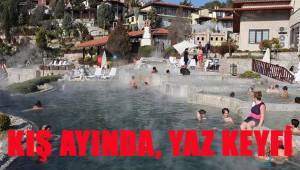 Açık termal havuzlar kışı yaz havasına dönüştürüyor