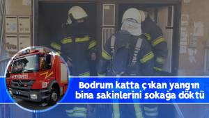 Bodrum katta çıkan yangın bina sakinlerini sokağa döktü